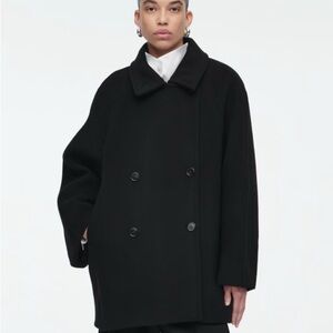 Cos Women's Black Double-Breasted Coat